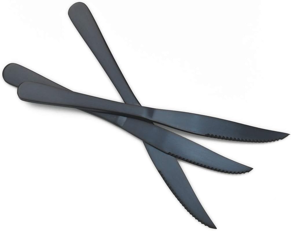 Gugrida Luxury 18/10 Stainless Steel Flatware Set Matte Black Silverware Set