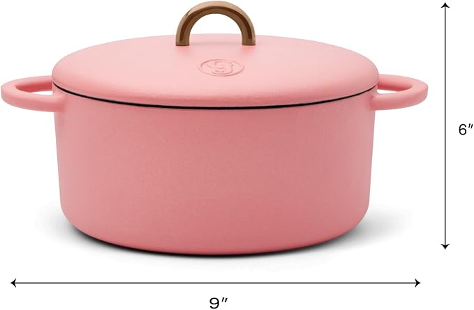 Great Jones Dutch Baby Dutch Oven with Lid (Taffy, 3.5-Quart) | Enameled Cast Iron, Round Shape | Safe for Stovetops & Ovens up to 500°F | Space-Saving & Dishwasher-Friendly | Small-Batch Cooking