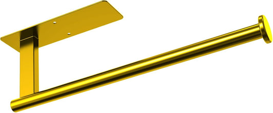 Paper Towel Holder Under Cabinet, Upgraded Adhesive Paper Towel Holder Wall Mount for Kitchen, Bathroom, RV, Bend-Resistant, Self-Adhesive or Drill mounting, Stainless Steel, Gold