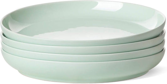 LE TAUCI Dinner Plate 9 inch, Ceramic Salad plate sets for Pasta, Risotto, Fluffiest, Pancakes, Dishwasher Microwave Oven Safe, set of 4, Sky blue