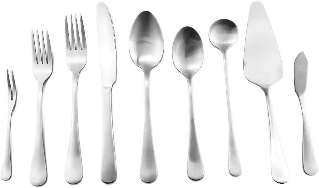 Gugrida Luxury 18/10 Stainless Steel Flatware Set Matte Black Silverware Set