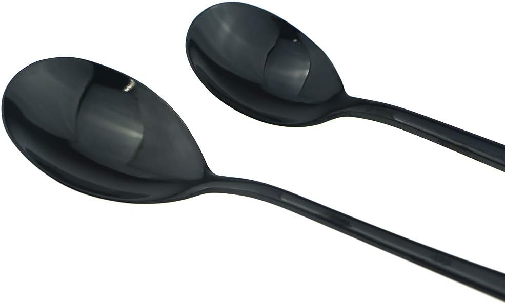 JASHII SUS304 Stainless Steel Flatware Cutlery Set For Home Kitchen Restaurant Hotel, Mirror Polished, 20-Piece Silverware Set for 4, Dishwasher Safe (Full Black)