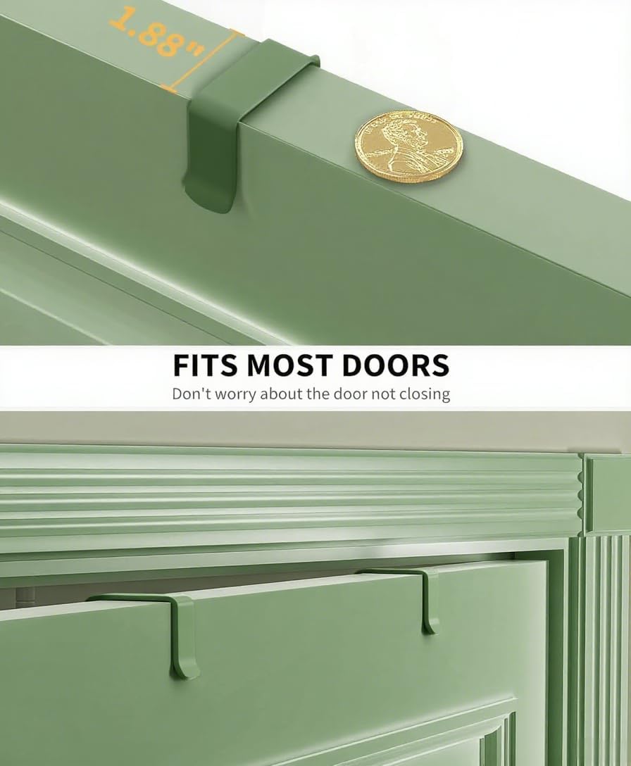 Moforoco Sage Green 9-Tier Over The Door Pantry Organizer, Pantry Organization and Storage, Black Hanging Basket Wall Spice Rack Seasoning Shelves