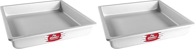 Fat Daddio's Anodized Aluminum Square Cake Pan, 12 x 2 Inch (Pack of 2)