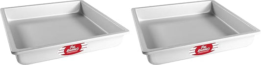 Fat Daddio's Anodized Aluminum Square Cake Pan, 12 x 2 Inch (Pack of 2)