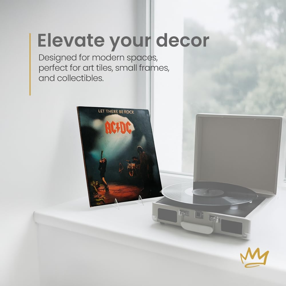 KINGDOM SOLUTIONS MADE IN USA 6-Pack Adjustable Acrylic Easels - Plate Stand - Sturdy Book Stand for Art, Pictures, Plates, Frames - Unique on the Market