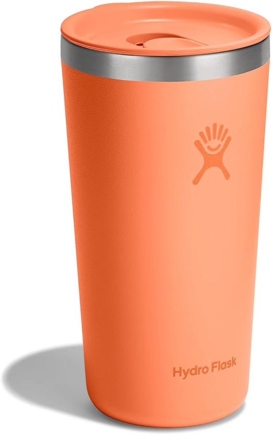Hydro Flask All Around Tumbler Press-in Lid, Insulated Travel Mug, Stainless Steel Coffee Cup 20 Oz Nectar Orange