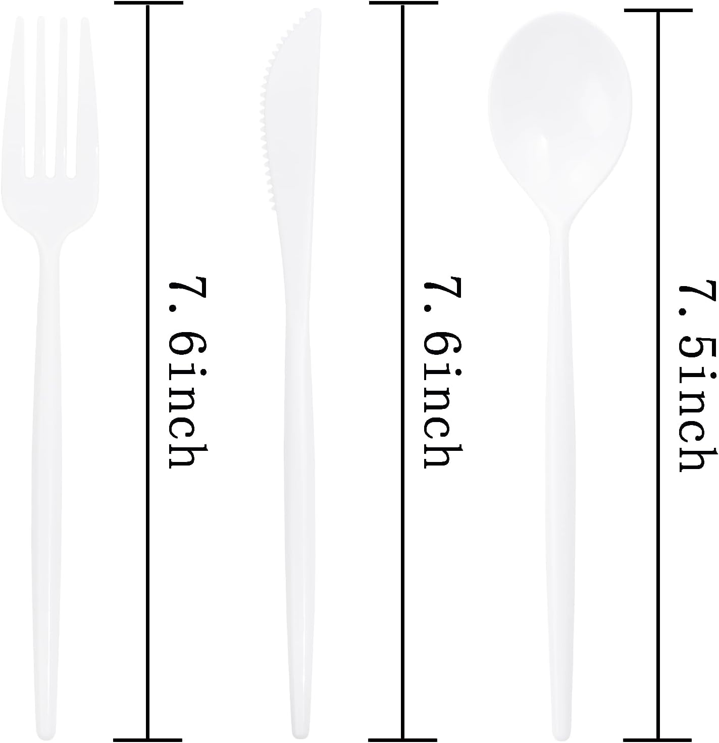 Supernal 180PCS White Plastic Silverware,White Utensils Set Disposable,Disposable Silverware Include 60 Forks,60 Knives,60 Spoons,Heavy Duty Party Cutlery for Birthday,Dinner,Wedding