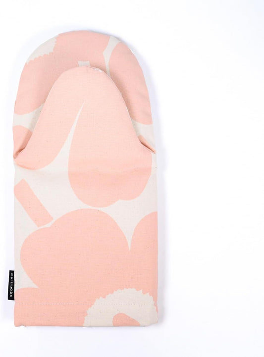 MARIMEKKO Pieni Unikko Pink Oven Mitt with Hanging Loop – Refine Your Kitchen Décor with Our Floral Oven Mitts — Kitchen Mitts for Oven (12 in x 6 in)