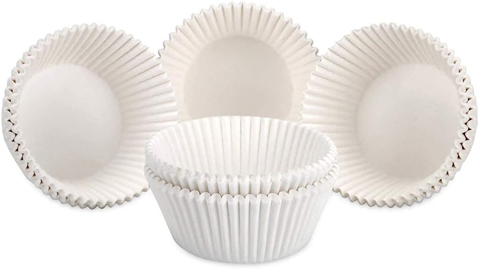 Gifbera Mini White Cupcake Liners 400-Count, Greaseproof Paper Muffin Baking Cups for Baking, Wedding, Celebration