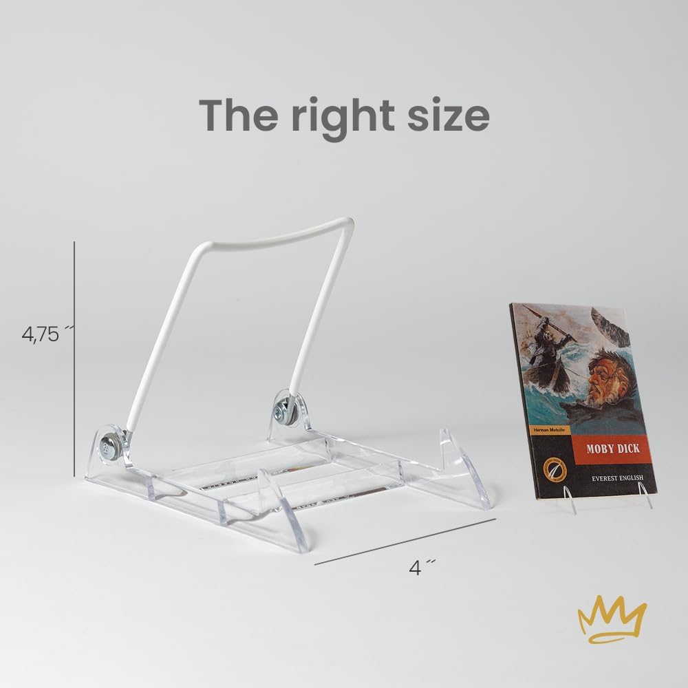 KINGDOM SOLUTIONS MADE IN USA 6-Pack Adjustable Acrylic Easels - Plate Stand - Sturdy Book Stand for Art, Pictures, Plates, Frames - Unique on the Market