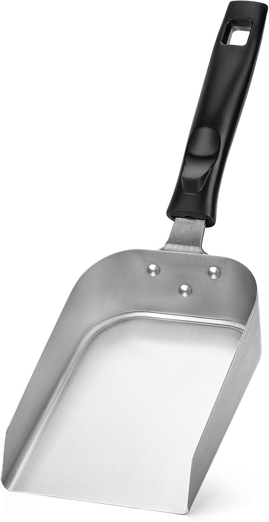 onlyfire Stainless Steel Food Mover for Flat Top, Multi-Purpose Grill Scoop Griddle Spatula Smash Burger Food Shovel for Stiring Fry, Cooking and Moving Food, Grilling Tool BBQ Accessories, 5“ ﻿
