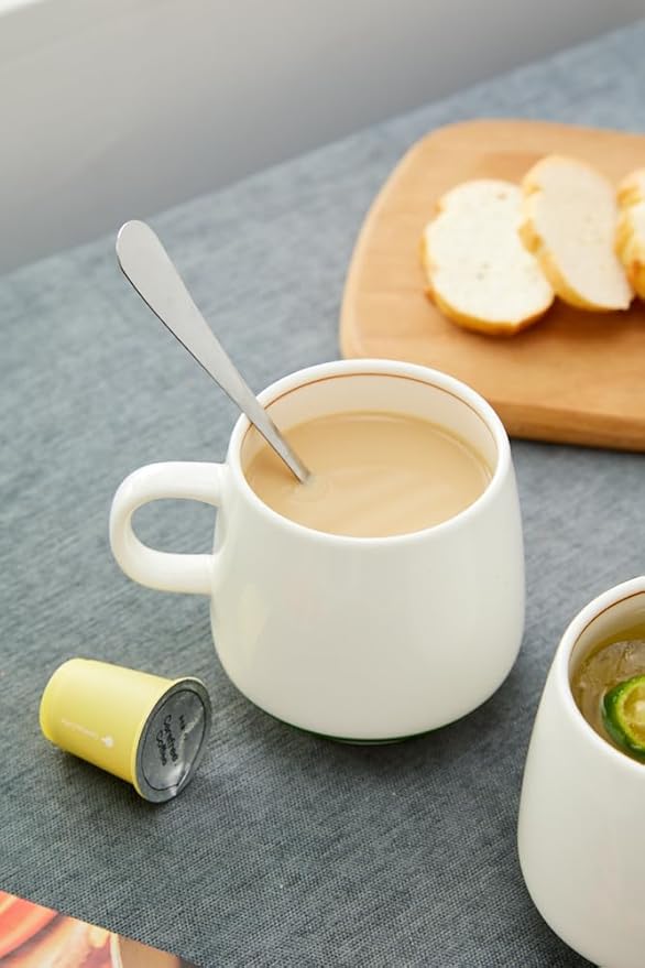 11 Ounce Porcelain Coffee Mugs Set of 6 with Handle Perfect for Coffee, Tea, Milk, Chocolate and Latte, Ceramic Coffee Cups Set for Man and Woman (Cozy Green)