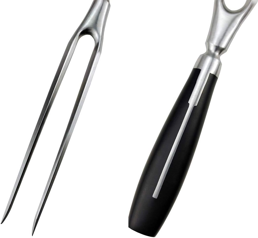 Carving Fork, Meat Fork, 13 Inch Cooking Fork, Heavy Duty Stainless Steel BBQ Fork, Long Metal Chef Pro Kitchen Forks for Barbecue, Serving, Cooking, Grilling, Roasting