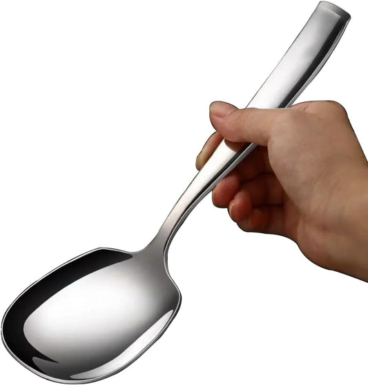 316L stainless steel Heavy Duty Square head Buffet Serving Spoons, Extra Large,1-Piece Set