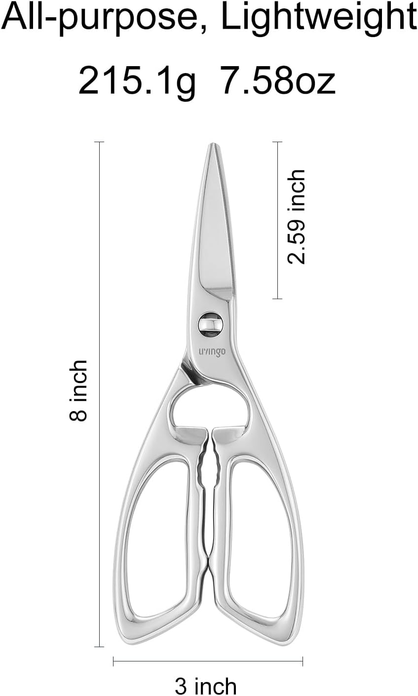 LIVINGO Heavy Duty Kitchen Scissors - Multi-function Dishwasher Safe Stainless Steel Forged Come Apart Utility Shears All Purpose for Cutting Food, Meat, Poultry, Vegetable, Nutcracker