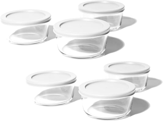 DURA LIVING 12-Piece Glass Food Storage Containers Set (6 Containers + 6 BPA-Free Lids) | 2-Cup, Leakproof | Microwave, Freezer, Oven & Dishwasher Safe | Ideal for Meal Prep & Pantry Organization