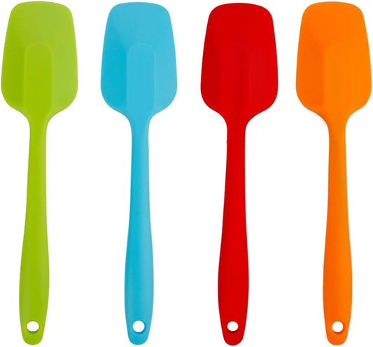 4 Piece Silicone Spatulas Heat Resistant 11inch Large Rubber Spatulas for Baking, Cooking, and Mixing Non-Stick Flexible Seamless Spatula with Stainless Steel Core