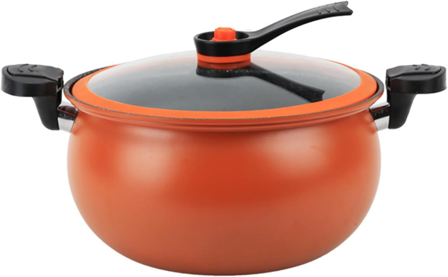 Micro Pressure Pot, 11inch Fast Heating Mini Pressure Cooker with Lock Handle, Non-stick Micro Stockpot for Gas, Induction (Orange)