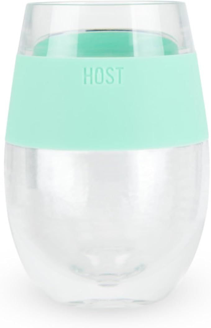Host Cooling Cup, Set of 1 Double Wall Insulated Freezable Drink Chilling Tumbler with Freezing Gel, Glasses for Red and White Wine, 8.5 oz, Mint (6378)