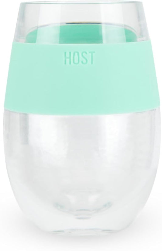 Host Cooling Cup, Set of 1 Double Wall Insulated Freezable Drink Chilling Tumbler with Freezing Gel, Glasses for Red and White Wine, 8.5 oz, Mint (6378)