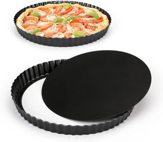 Gutsdoor Tart Pan 10 Inch with Removable Bottom Nonstick Quiche Pan Round Pie Pans for Baking