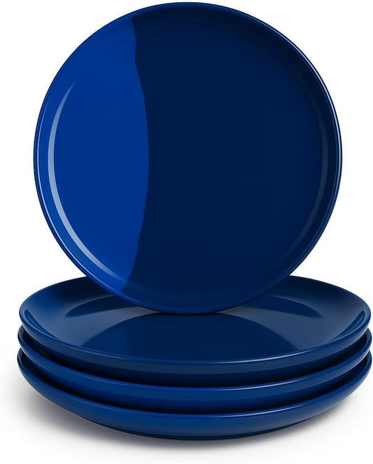 Melamine Dinner Plates | Durable Unbreakable Melamine Plate | Shatter-Proof and Chip-Resistant | Dishwasher Safe, BPA Free | Lightweight Dinnerware Set of 4 | Perfect for Parties, Picnics, BBQ | 11 In