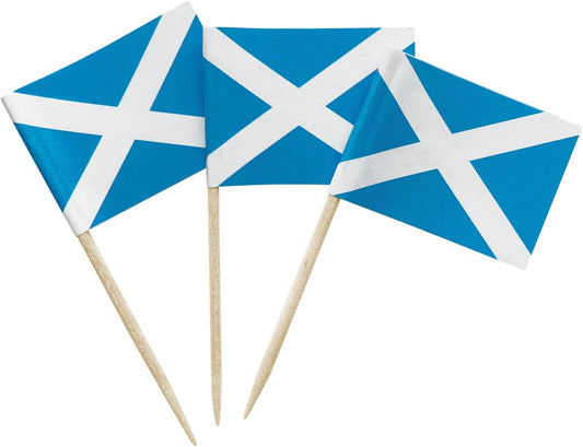 100PCS Scotland Toothpick Flags Scottish Small Toothpick Mini Stick Flags Cocktail Picks