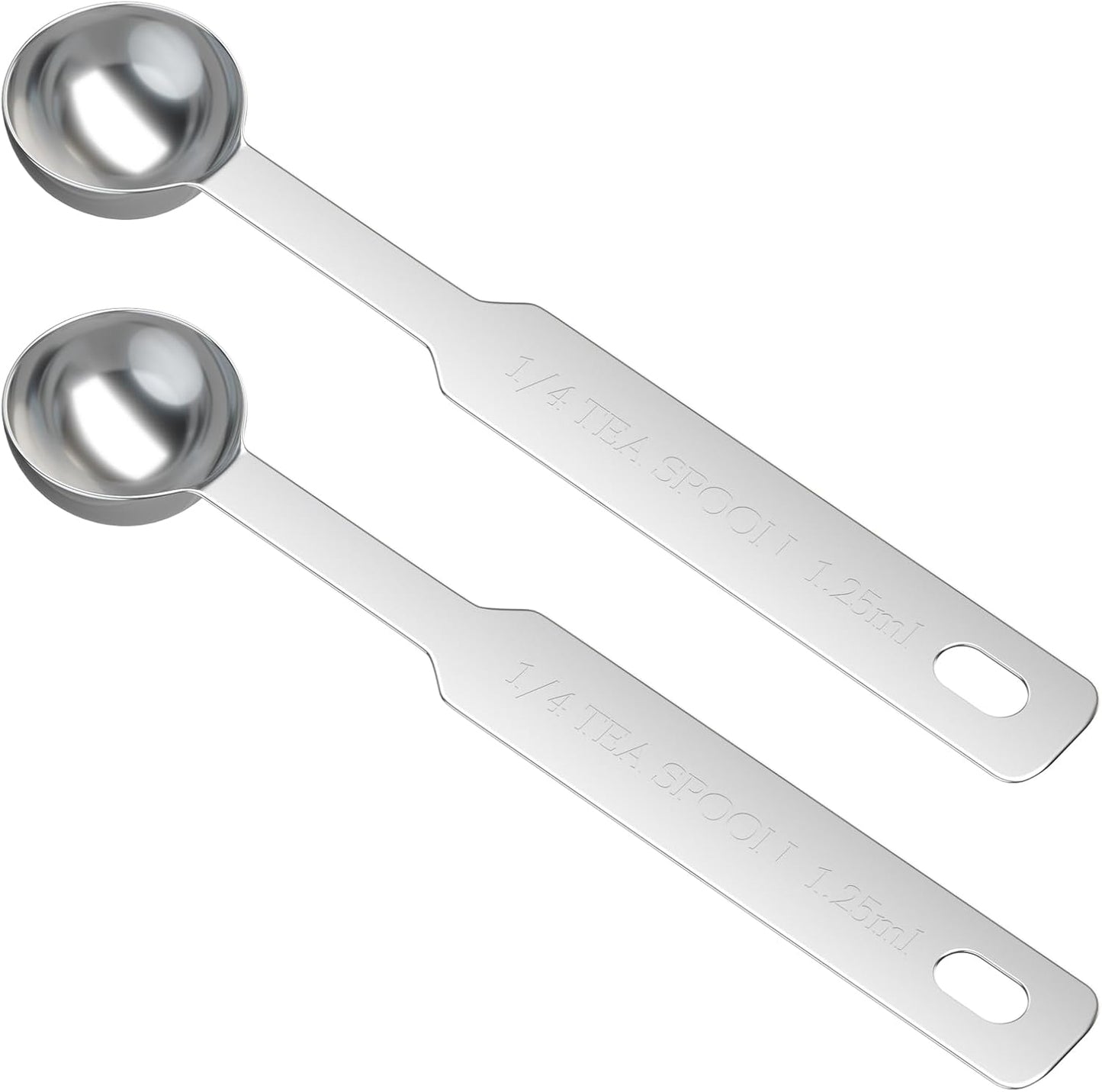 2PCS 1/4 Tsp(1.25ml) Single Measuring Spoon with, Stainless Steel Individual Measure Scoop Only