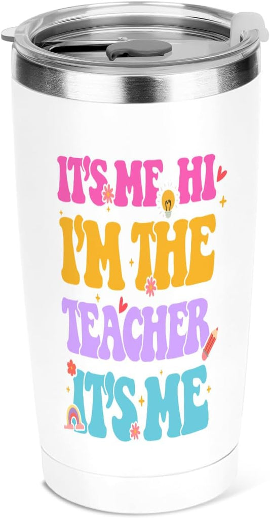 jeilink Teacher Gifts, Teacher Appreciation Gifts, 20 oz Insulated Tumbler, Tumbler with Lid, Vacuum Travel Coffee Mug Stainless Steel Cup Thank You Gift for Women Girl Friend Christmas Birthday