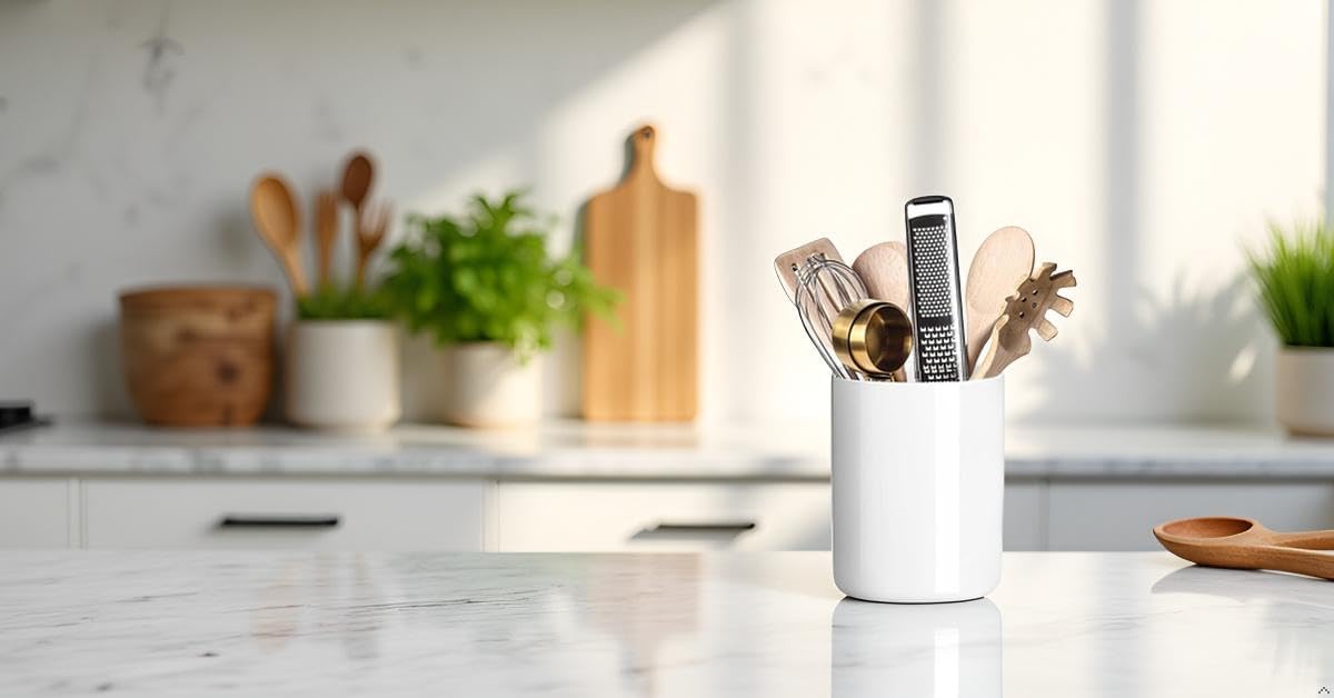 3pcs Silverware Holder for Countertop,Sturdy Porcelain Flatware Holder Decorate Buffet Table