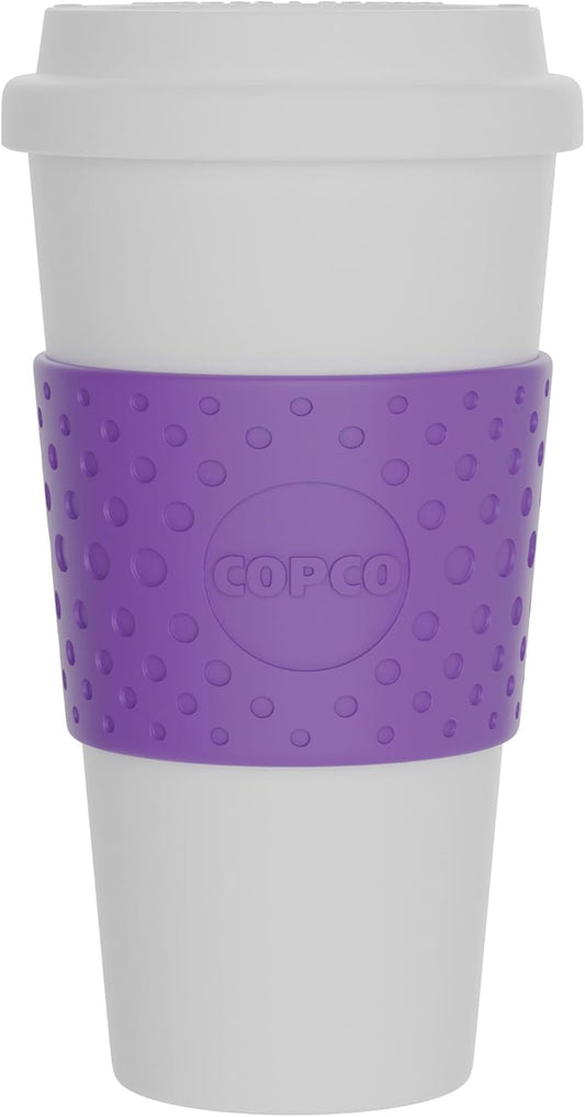 Copco Acadia 16 oz Reusable To-Go Travel Mug - BPA-Free Insulated Coffee Cup with Double-Wall Insulation, Spill-Proof Lid & Non-Slip Rubber Grip - Microwave & Dishwasher Safe (Lilac)