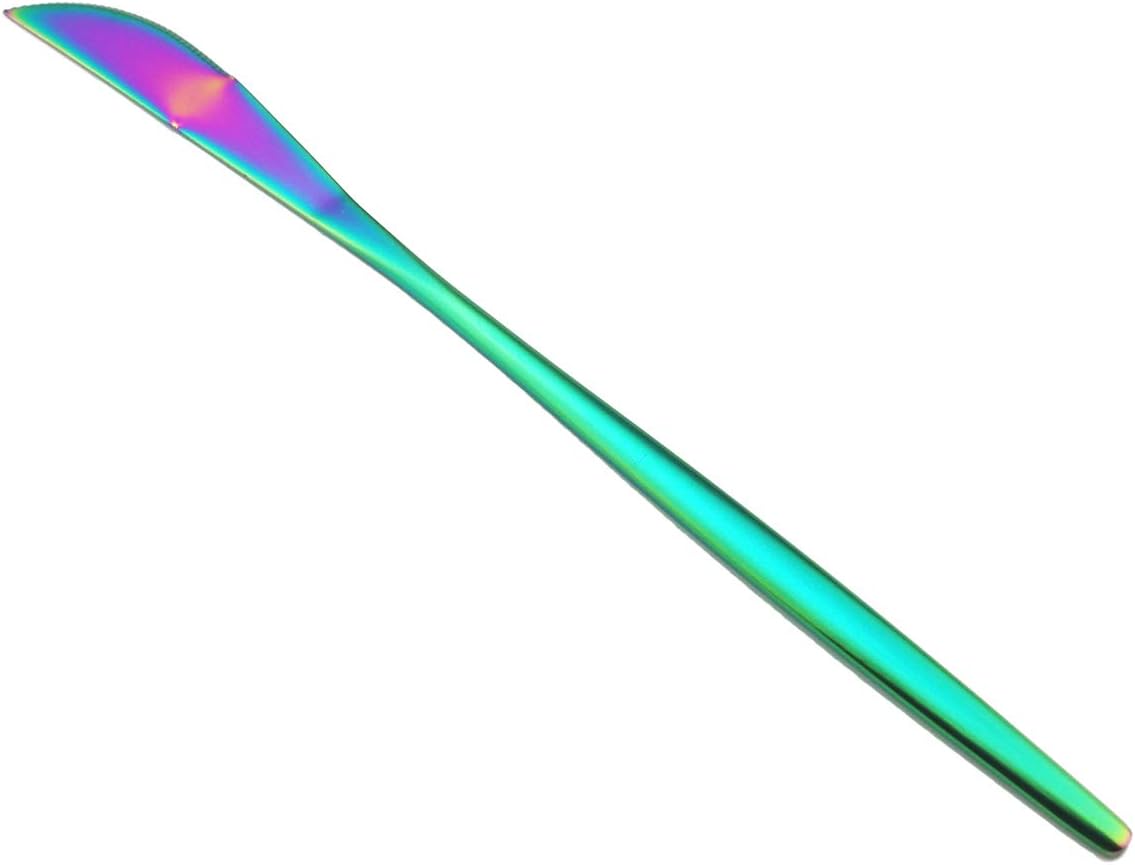 40-Pieces Silverware Set, Flatware Sets Satin Finish, 304 Stainless Steel Utensils Dishwasher Safe Service for 8, Include Dinner Knife/Fork/Spoon Dinnerware Sets (Matte Rainbow)