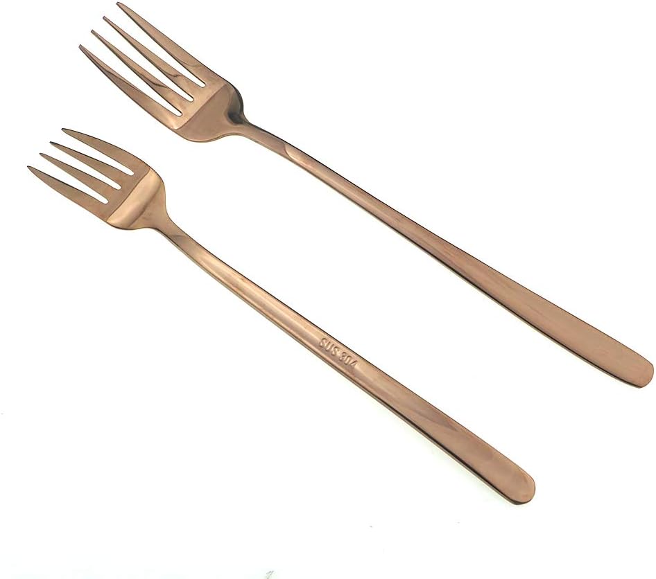 JASHII Mirror Polished Rose Gold 20-Piece SUS304 Stainless Steel Flatware Set,Silverware Set Dinner Knife Fork Spoon Dessert Fork Salad Spoon Service for 4