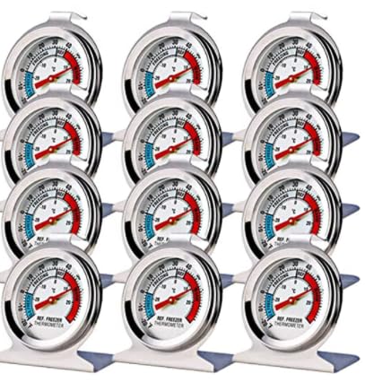 12 Pack Refrigerator Freezer Thermometer Large Dial Analog Thermometer