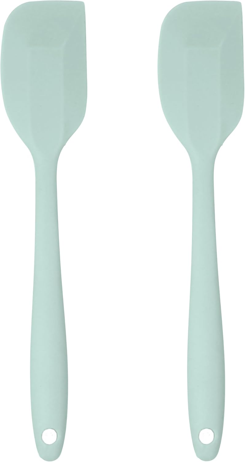 Silicone Spatula Set – 2-Piece Set of Rubber Spatulas for Non-Stick Cookware – Kitchen Tools and Accessories with Comfortable Handles, Heat-Resistant Utensils for Cooking and Baking – Pastel Green