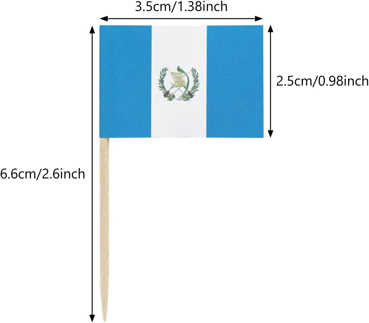 100 Pcs Guatemala Flag Guatemalan Toothpick Flags, Small Mini Stick Cupcake Toppers Guatemalan Flags