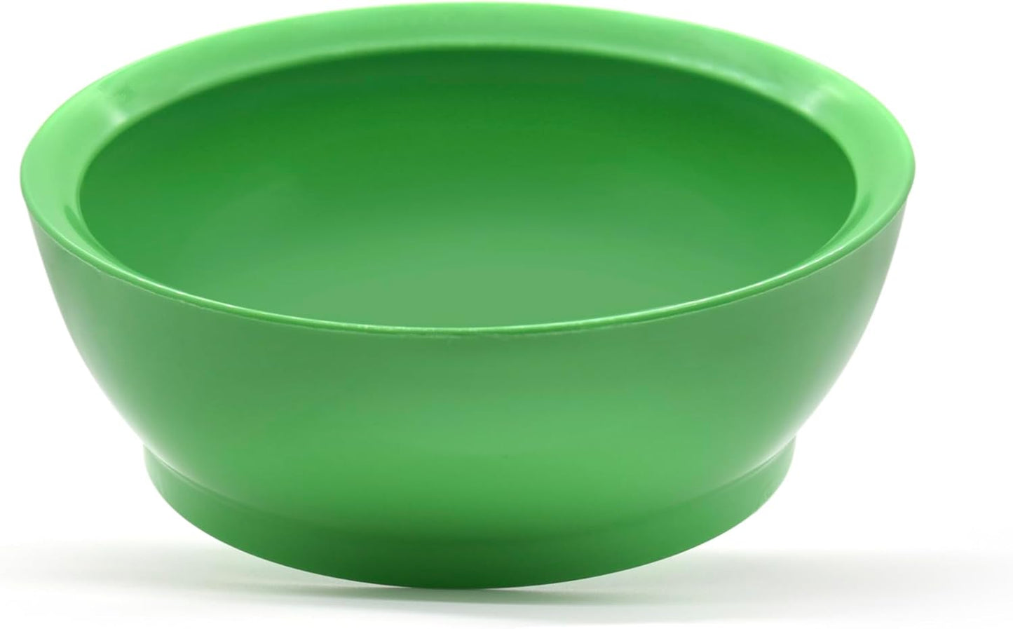 Large Non-Spill Plastic Bowl Set - 28oz Reusable Kitchen Bowls with Concave Inner Lip and Non-Slip Base - For Cereal, Soups, Mixing and Serving - Set of 4 - Seagrass Green