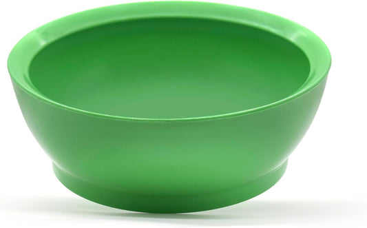 Large Non-Spill Plastic Bowl Set - 28oz Reusable Kitchen Bowls with Concave Inner Lip and Non-Slip Base - For Cereal, Soups, Mixing and Serving - Set of 4 - Seagrass Green
