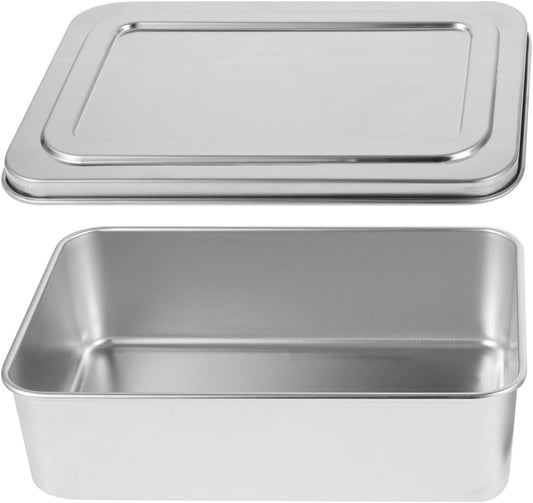 Kichvoe Loaf Pan For Baking Bread - Stainless Steel Loaf Pan With Lid -Non-Stick Toast Mold Rectangle Cake Molds Metal Bakeware For Homemade Meatloaf, Cakes, Brownies, 9.05 X 5.90 X 2.55 Inch