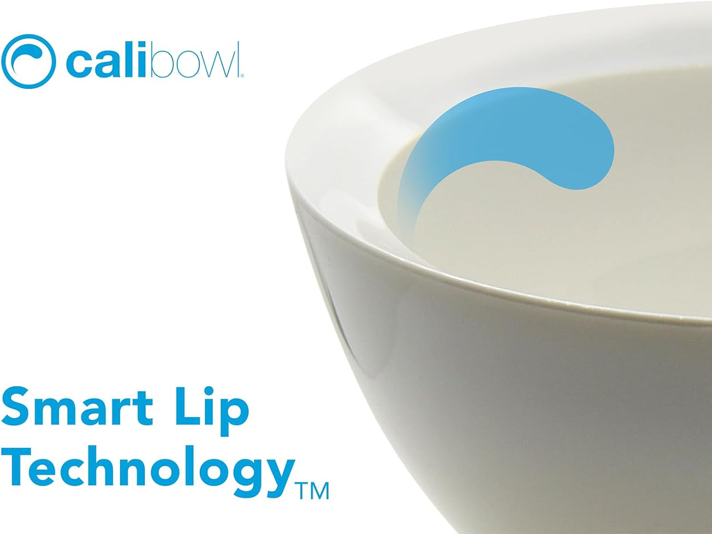 Large Non-Spill Plastic Bowl Set - 28oz Reusable Kitchen Bowls with Concave Inner Lip and Non-Slip Base - For Cereal, Soups, Mixing and Serving - Set of 4 - Foamy White