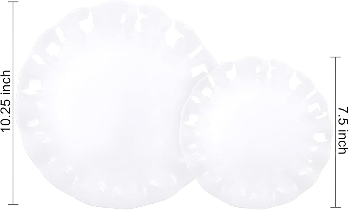 LIYH 24 Pcs White Plastic Plates Reusable - Unbreakable Party Plates, Microwave & Dishwasher Safe Camping Plate Sets Perfect for Parties, Birthday, Picnics, BPA Free (12Guests)