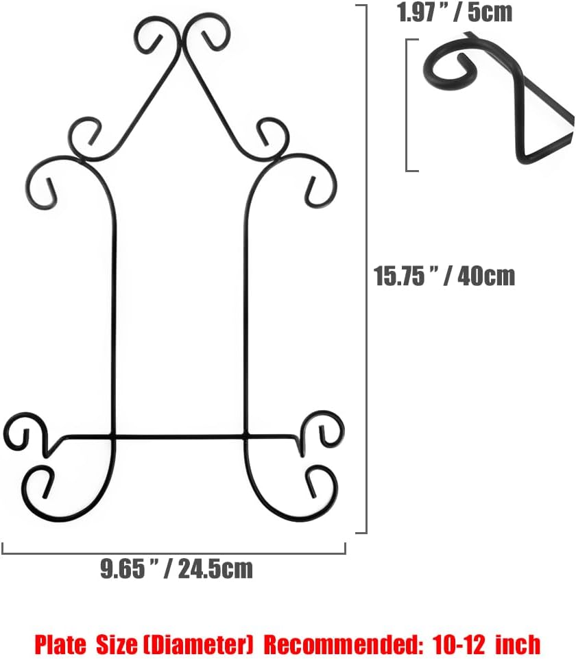 YY YEARCHY Iron Hanging Display Stand Art Holder Easel Photo Holder Industrial Style Metal Stand for Books Bowls or Platters (3, 15.75"X 9.84")