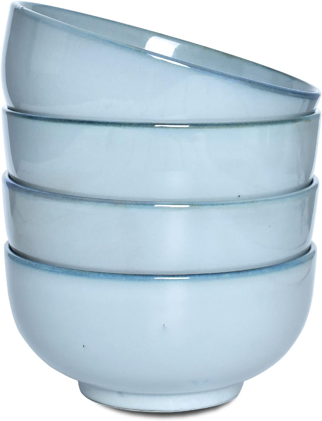 Bosmarlin Ceramic Bowl Set of 4, Dishwasher and Microwave Safe (5.75 Inches, Grey)