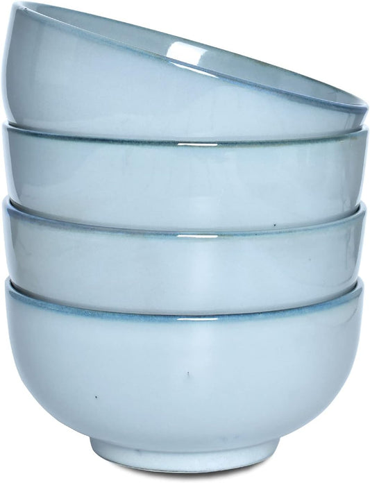 Bosmarlin Ceramic Bowl Set of 4, Dishwasher and Microwave Safe (5.75 Inches, Grey)
