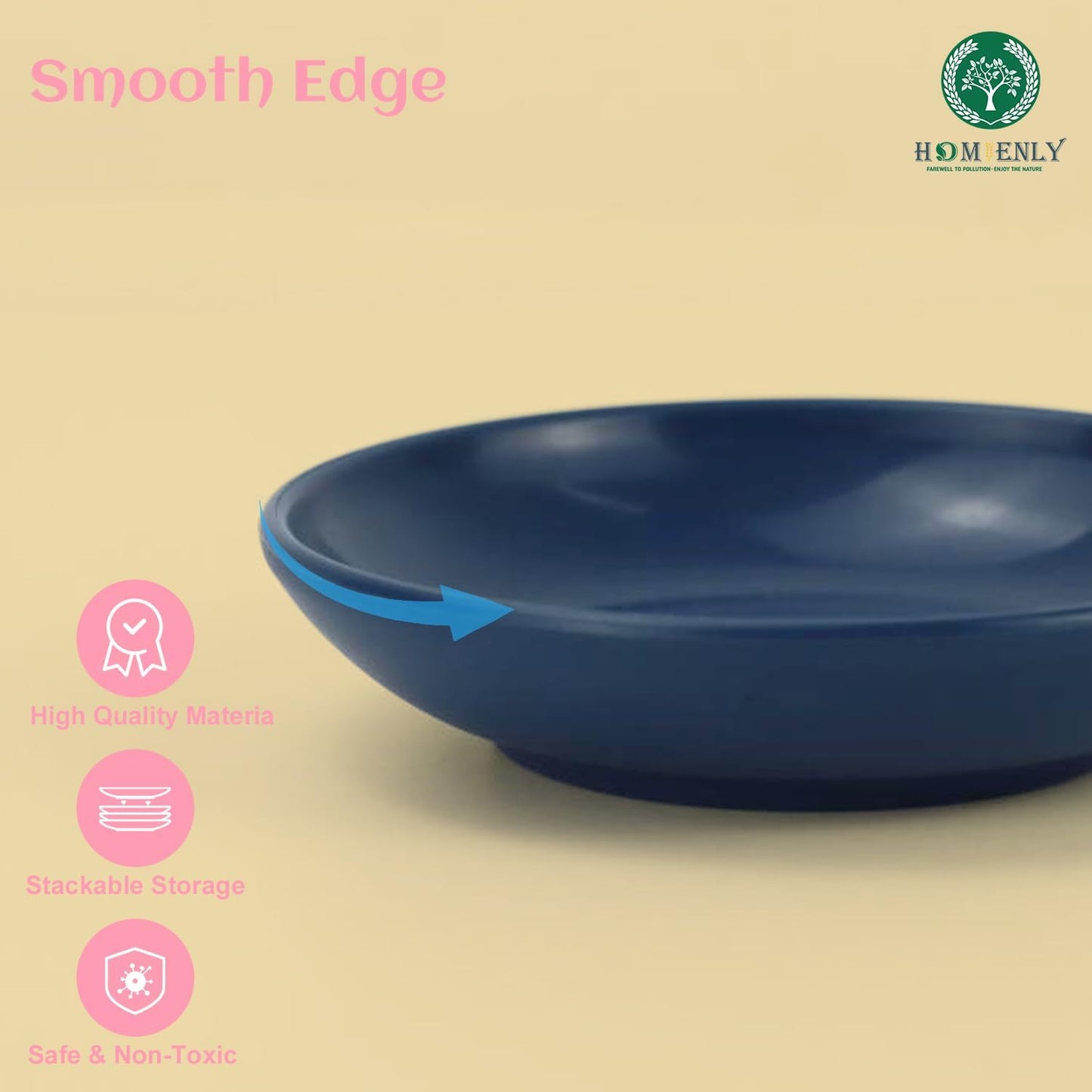 Homienly Plastic Dipping Plates Set of 8-4 inch Wheat Straw Plates Soy Sauce Dish & Bowl, Small Dipping Sauce Bowls, Mini Appetizer Plates for Side Dishes, Condiment,BBQ and Party Dinner - MultiColor