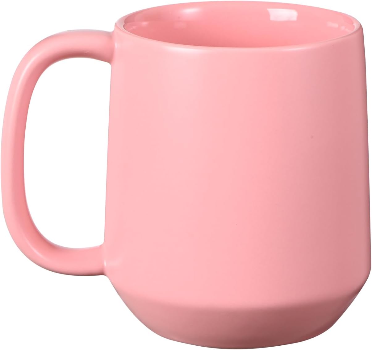 Miicol Ceramic Coffee Mug, 16 oz Large Coffee Cup, Tea Mug with Handle, Flat Bottom Mug for Men, Women, Office, Microwave and Dishwasher Safe, Multi-Color, Pink