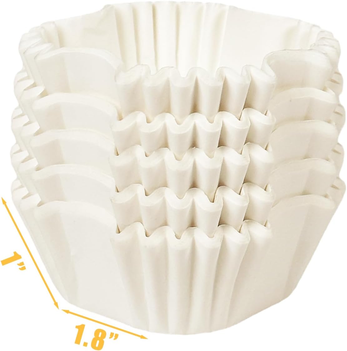 qiqee 500pcs White Square Cupcake Liners Muffin Linner No Smell, Food Grade Baking Cups（Standard Size）