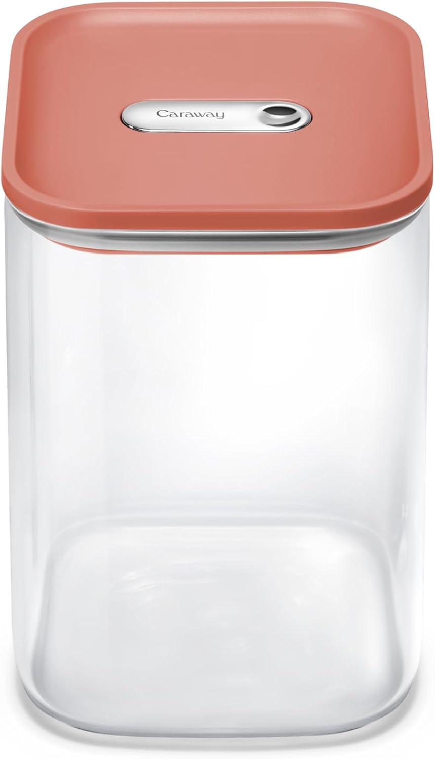 Caraway 4qt Glass Airtight Food Storage Container with Lid – Non-Toxic, BPA-Free Kitchen Storage Container – Stackable, Space-Saving Airtight Container for Dry Goods and More - Perracotta
