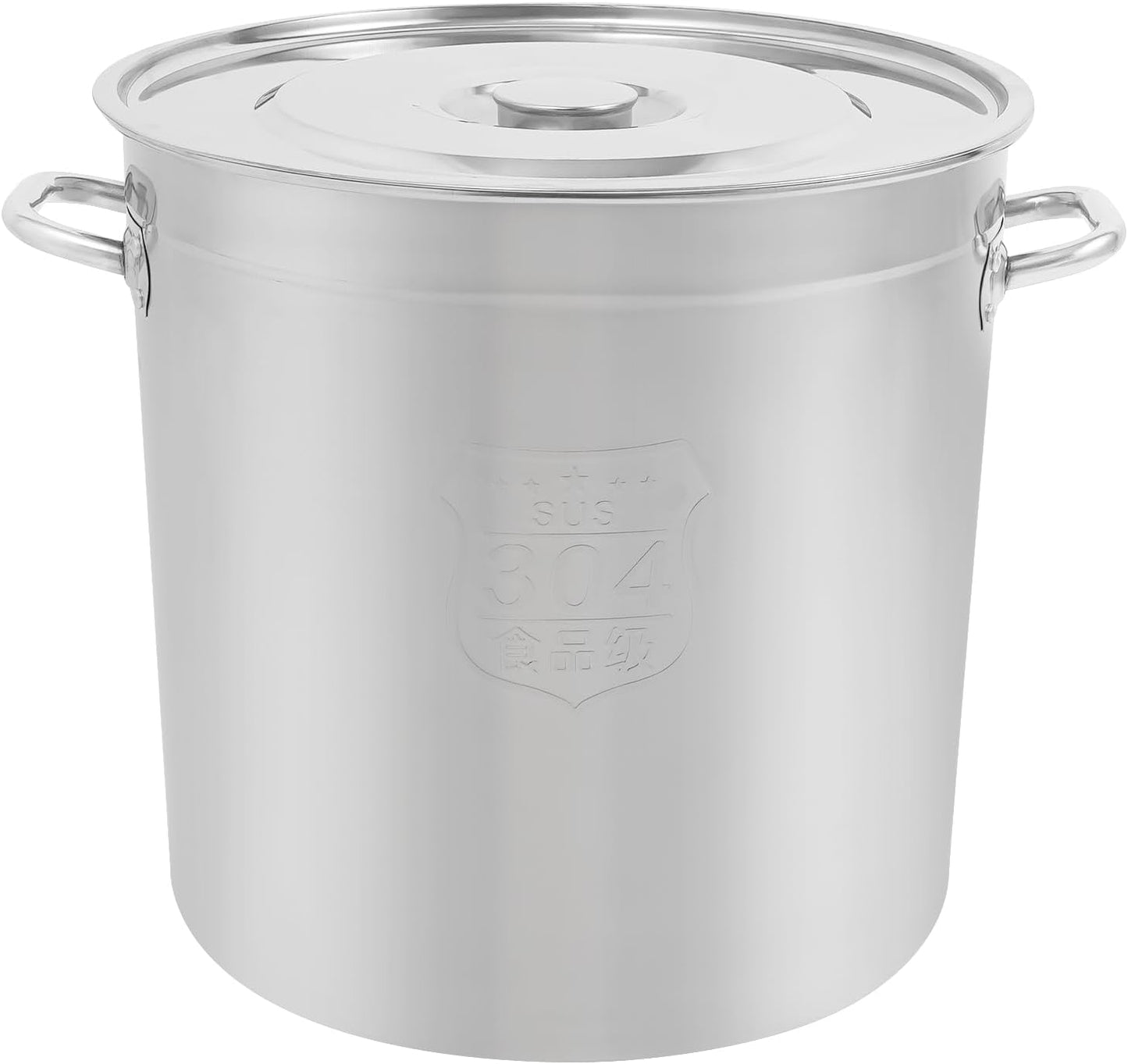 Stock Pot with Lid, 304 Stainless Steel Big Pots for Cooking, 50 Quart Stockpots with Hanging Lid and Handle, Anti-Corrosion, Anti-Rust, Used for Induction Stoves, Gas Stoves, Electric Stoves